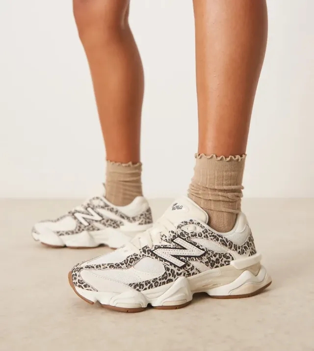 New Balance 9060 Trainers In Leopard Print - Exclusive To Asos-Neutral