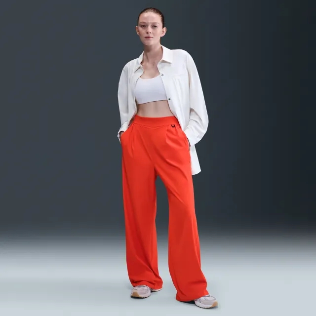 Nike 24.7 PerfectStretch Dri-FIT High-Waisted Loose Wide-Leg Trousers - Picante Red - Recycled Polyester Minimum
