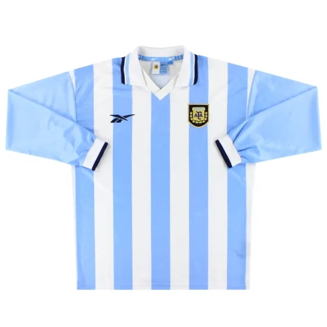 1999-00 Argentina Reebok Home Shirt L/S L - Argentina / Excellent 