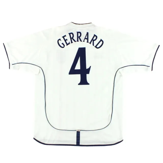 2001-03 England Umbro Home Shirt Gerrard #4 L - England / Excellent 