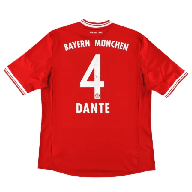 2013-14 Bayern Munich adidas Home Shirt Dante #4 XL - Bayern Munich / Very Good 