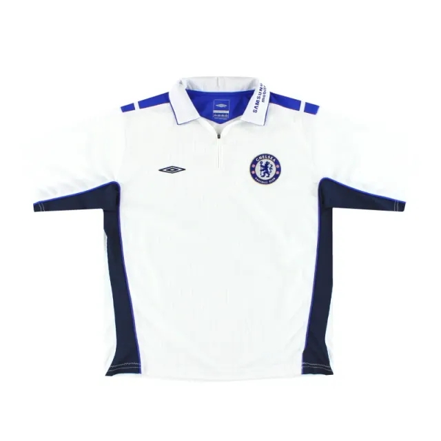 2005-06 Chelsea Umbro 1/4 Zip Polo Shirt L - Chelsea / Excellent 