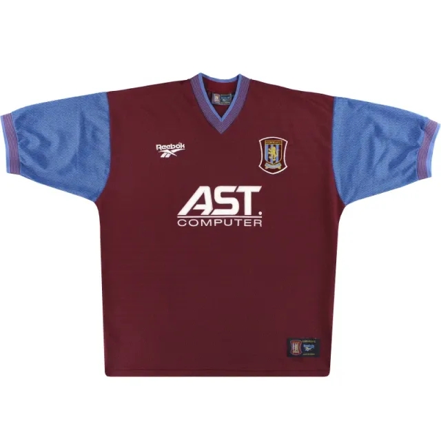1997-98 Aston Villa Reebok Home Shirt L - Aston Villa / Very Good 
