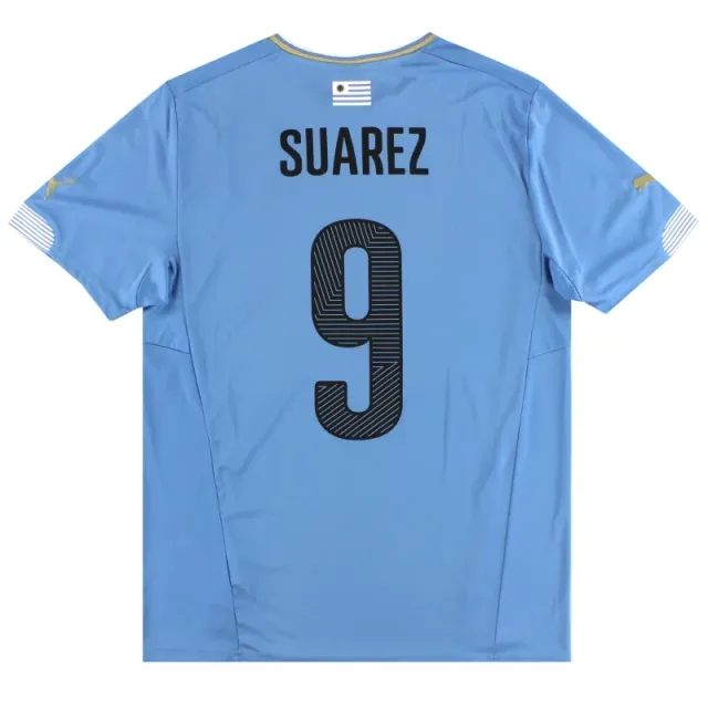 2014-15 Uruguay Puma Home Shirt Suarez #9 *Mint* M - South American / Mint 