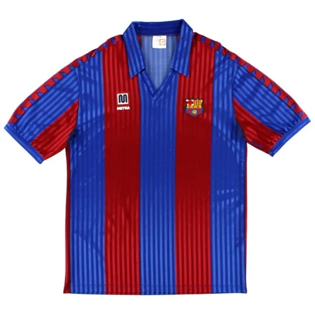 1989-92 Barcelona Meyba Home Shirt L - Barcelona / Excellent 