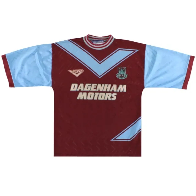 1993-95 West Ham Pony Home Shirt M - West Ham / Excellent 