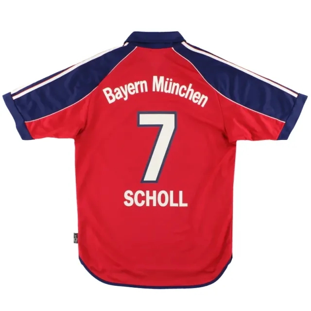 1999-01 Bayern Munich adidas Home Shirt Scholl #7 S - Bayern Munich / Excellent 