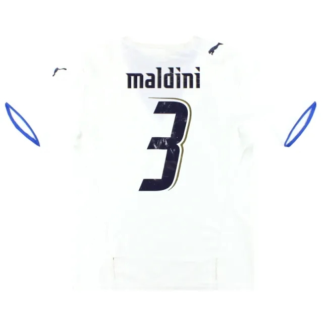 2006 Italy Puma Away Shirt Maldini #3 M - Italy / Excellent 