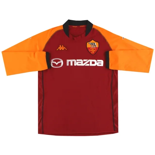 2002-03 Roma Kappa Champions League Home Shirt L/S XXL - Roma / Very Good 