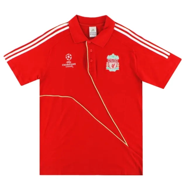 2009-10 Liverpool adidas Champions League Polo Shirt L - Liverpool / Excellent 