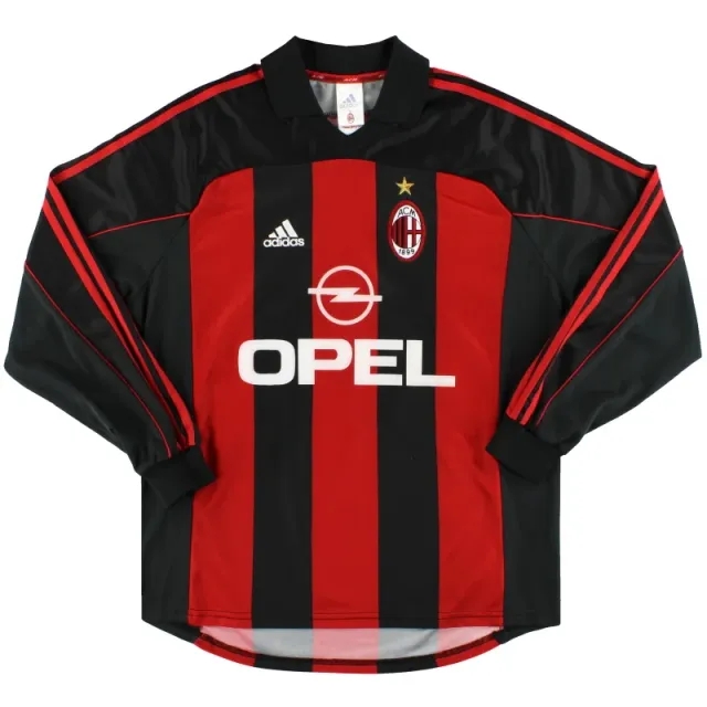 2000-02 AC Milan adidas Player Issue Home Shirt #11 L/S L - AC Milan / Excellent 