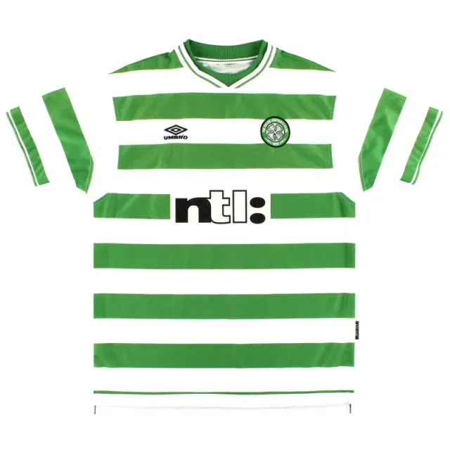 1999-01 Celtic Umbro Home Shirt L - Celtic / Excellent 