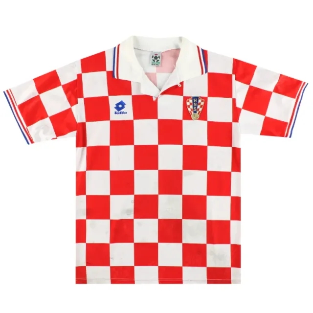 1996-98 Croatia Lotto Home Shirt *Mint* L - Croatia / Mint 