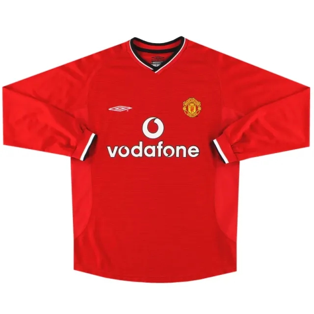 2000-02 Manchester United Umbro Home Shirt L/S *Mint* M - Manchester United / Mint 