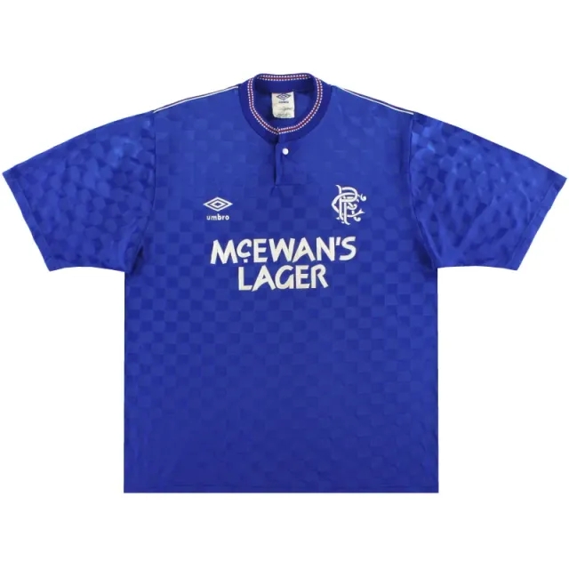 1987-90 Rangers Umbro Home Shirt L - Rangers / Excellent 