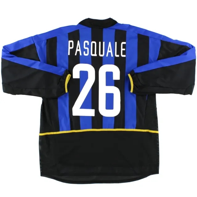 2002-03 Inter Milan Match Issue Home Shirt Pasquale #26 L/S XL - Inter Milan / Excellent 