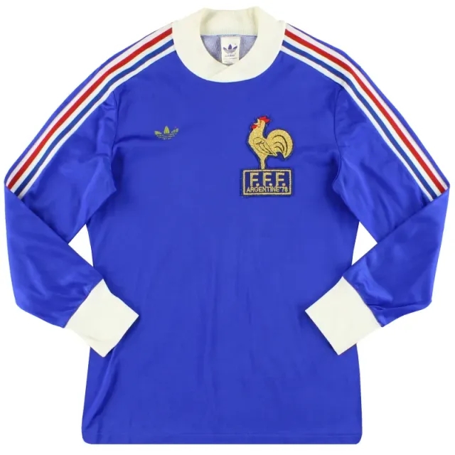 1978 France adidas 'Argentine '78' Home Shirt L/S S - France / Excellent 