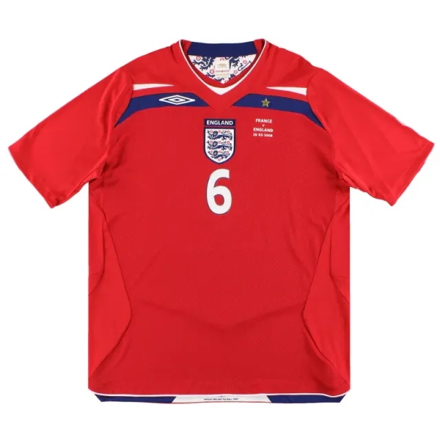 2008 England 'v France' Match Issue Umbro Away Shirt Terry #6 XL - England / Excellent 