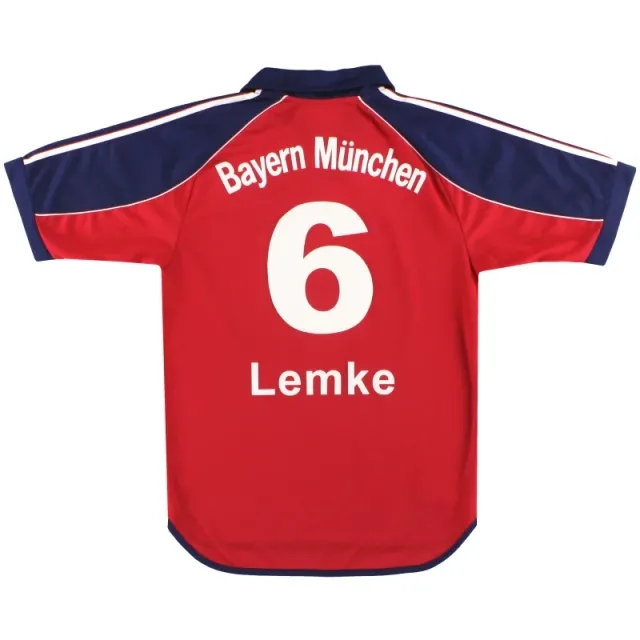 1999-01 Bayern Munich adidas Home Shirt Lemke #6 S - Bayern Munich / Excellent 