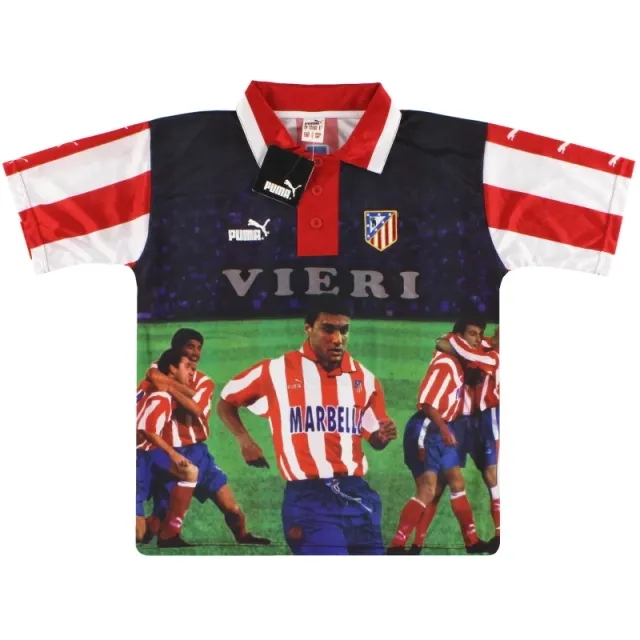 1997-98 Atletico Madrid Puma Graphic Tee Vieri #9 *w/tags* S - Atletico Madrid / w/tags 