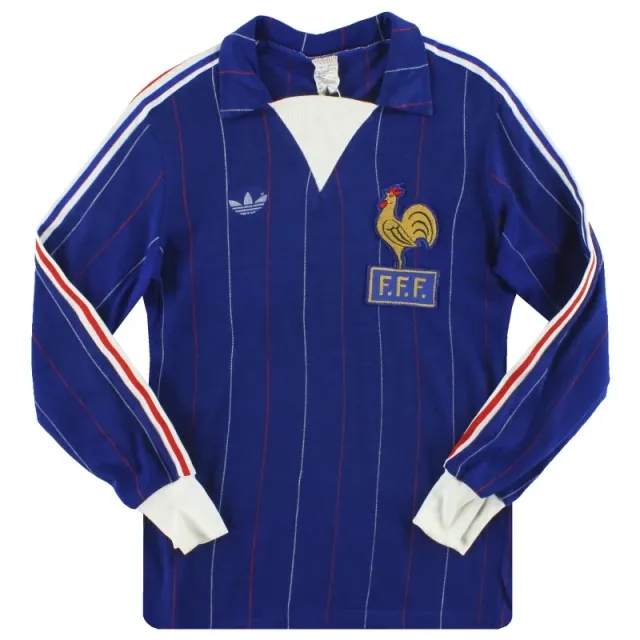 1980-82 France adidas Home Shirt L/S S - France / Excellent 