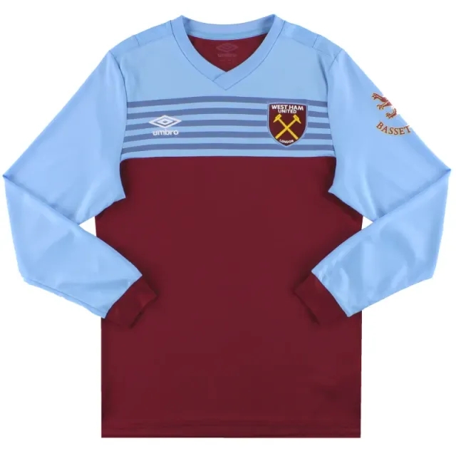 2019-20 West Ham Umbro Home Shirt L/S S - West Ham / Excellent 