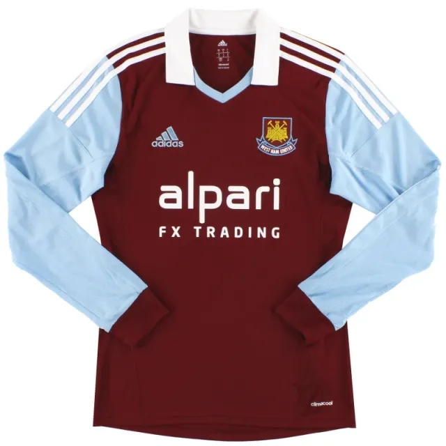 2013-14 West Ham adidas Home Shirt L/S *Mint* S - West Ham / Excellent 