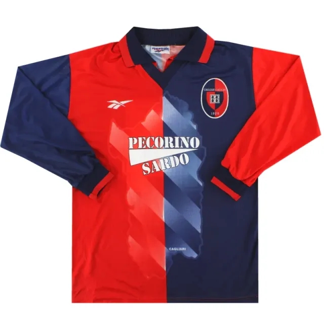 1997-98 Cagliari Reebok Player Issue Home Shirt #16 L/S M - Other Italian Clubs / Excellent 