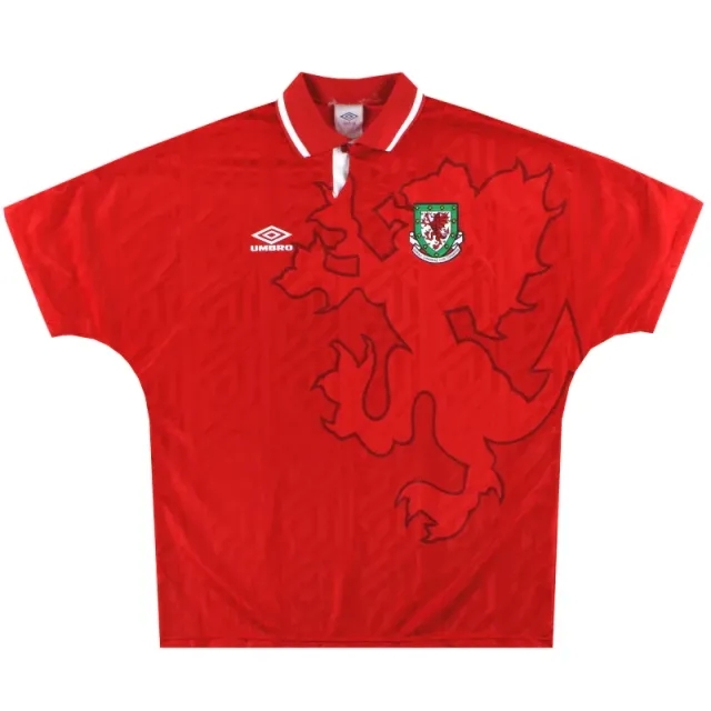 1992-94 Wales Umbro Home Shirt L - Wales / Excellent 