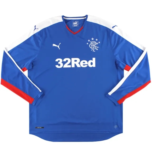 2015-16 Rangers Puma Home Shirt L/S XXXL - Rangers / Excellent 