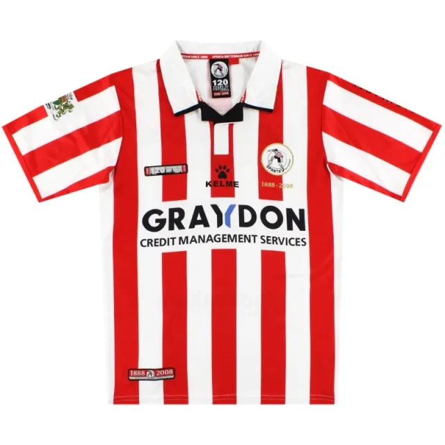 2008-09 Sparta Rotterdam Kelme '120 Years' Home Shirt S - Other Dutch Clubs / Excellent 