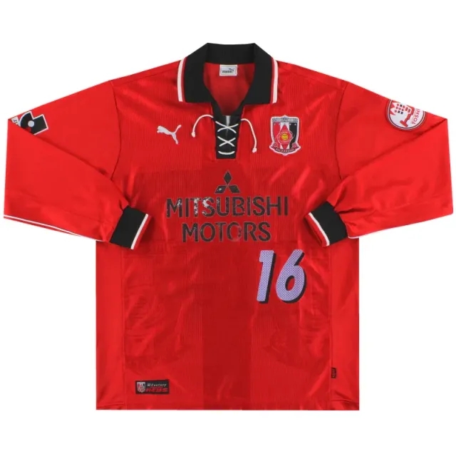 2001-02 Urawa Red Diamonds Puma Match Issue Home Shirt L/S #16 L - Other World Clubs / Very Good 