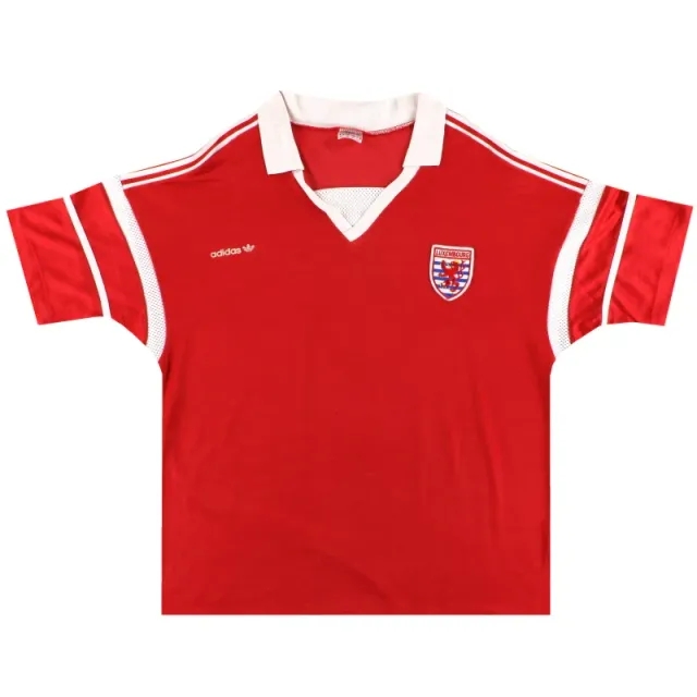 1988-90 Luxembourg adidas Match Issue Home Shirt #2 XL - Other European / Excellent 