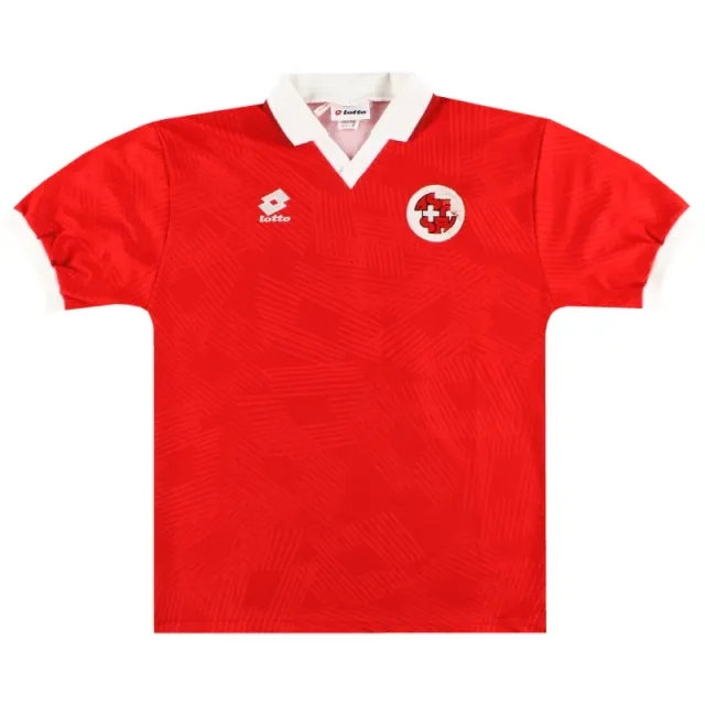 1994-96 Switzerland Lotto Match Worn Home Shirt #15 XL - Switzerland / Very Good 