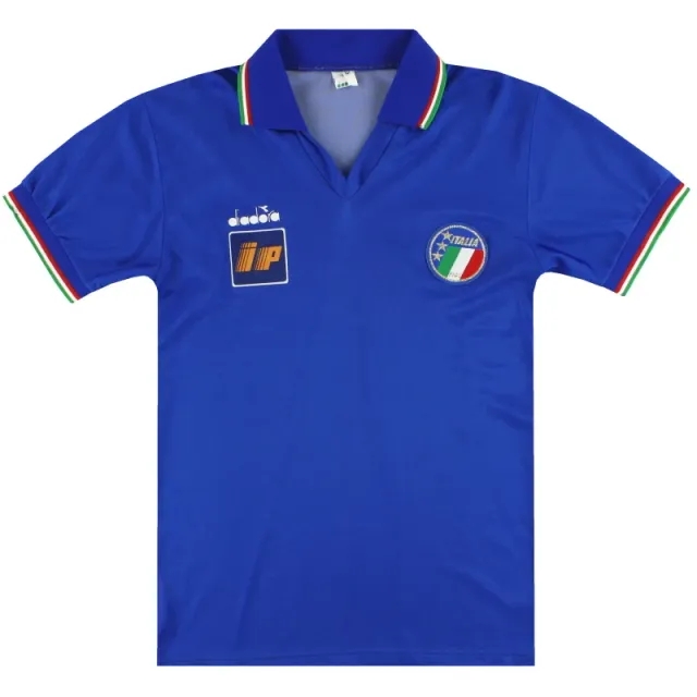 1986-90 Italy Diadora Player Issue Home Shirt *Mint* M - Italy / Mint 