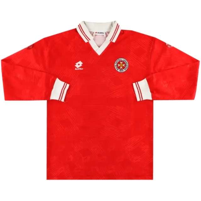 1994 Malta Lotto Match Issue Home Shirt #16 L/S L - Malta / Excellent 