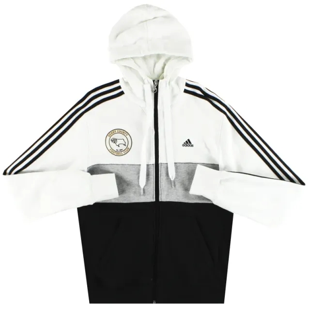 2007-08 Derby County adidas Full Zip Hoodie S - Derby County / Excellent 