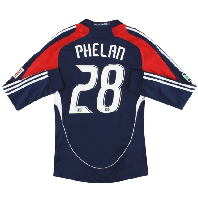 2008 New England adidas Match Issue Home Shirt Phelan #28 L/S M - USA Soccer Clubs / Excellent 