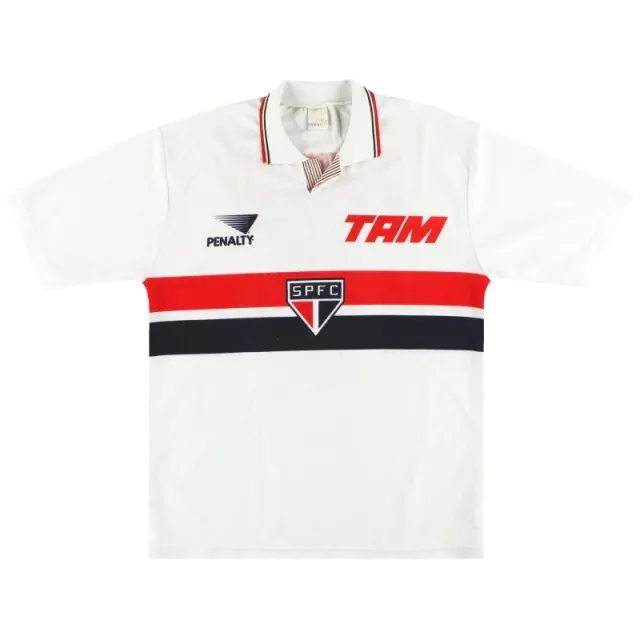 1993 Sao Paulo Penalty Home Shirt #5 L - Central and South American Clubs / Excellent 