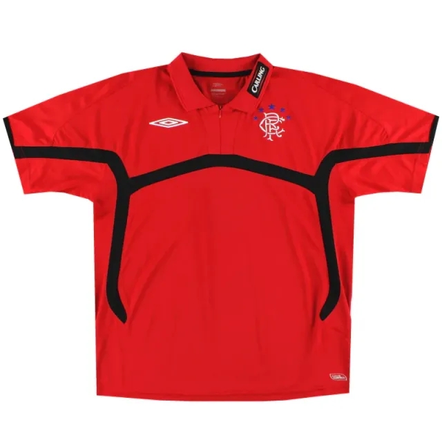 2009-10 Rangers Umbro 1/4 Zip Polo Shirt M - Rangers / Excellent 
