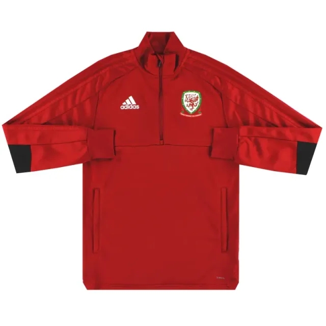 2018-19 Wales adidas 1/4 Zip Training Top S - Wales / Excellent 