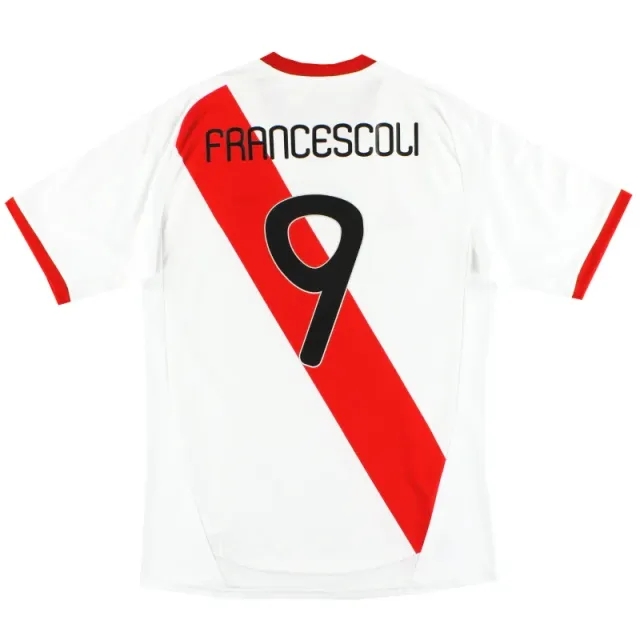 2010-12 River Plate adidas Home Shirt Francescoli #9 M - Central and South American Clubs / Excellent 