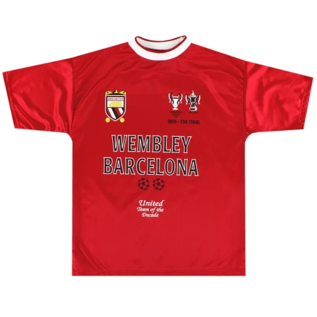 1999-00 Manchester United Umbro CL Final Graphic Tee *As New* L - Manchester United / As New 