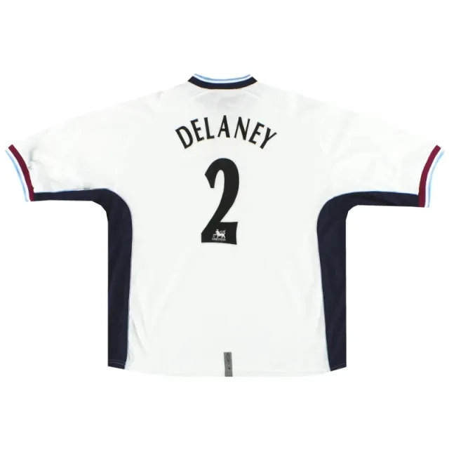 2000-01 Aston Villa Diadora Third Shirt Delaney #2 XXL - Aston Villa / Excellent 