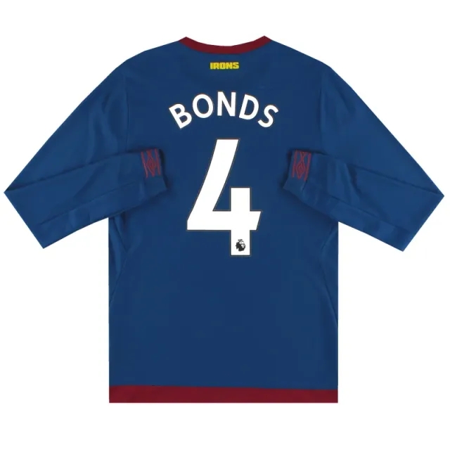 2018-19 West Ham Umbro Away Shirt L/S Bonds #4 *Mint* S - West Ham / Mint 