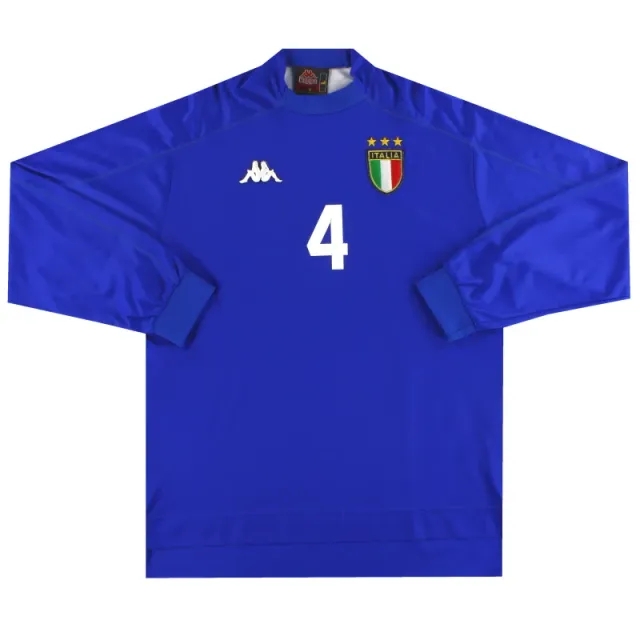 1998-99 Italy Match Issue Home Shirt #4 L/S L - Italy / Very Good 