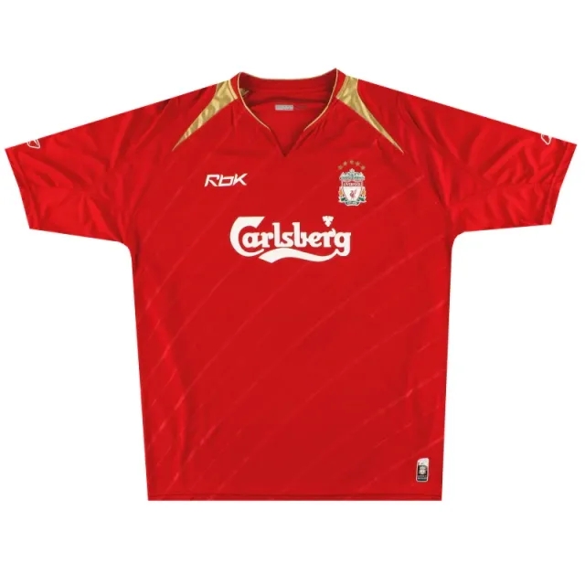 2005-06 Liverpool Reebok Champions League Home Shirt L - Liverpool / Excellent 