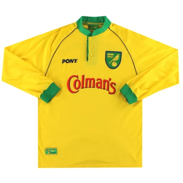 1997-99 Norwich City Home Shirt L/S *Mint* L - Norwich City / Mint 