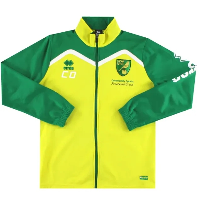 2014-15 Norwich City Errea Player Issue Zip Top 'CO' L - Norwich City / Excellent 