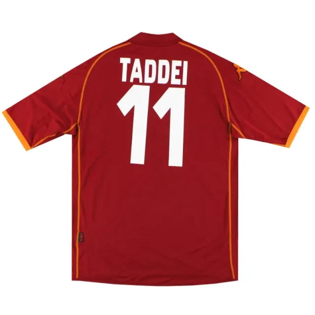 2008-09 Roma Kappa Home Shirt Taddei #11 *As New* XXL - Roma / As New 